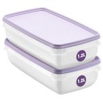 Smartstore Food Storage Containers 1.2L Set of 2 | Suitable for Fridge and Freezer | BPA Free Meal Prep Containers Reusable, Microwavable, Dishwasher Safe, Stackable and Nestable