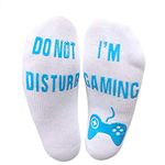 Himozoo Do Not Disturb I'm Gaming Socks, Novelty Funny Gifts for Sons Teen Boys Husbands Dad Boyfriend Mens Women Gamer