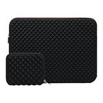 MOSISO Laptop Sleeve Compatible with 17-17.3 inch Dell Inspiron/HP Pavilion/Ideapad/Acer/Alienware/HP Omen, Neoprene Diamond Foam Carrying Bag Cover with Corner Protection & Small Case, Black