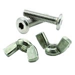 Rely®⇒VP INDUSTRIES (Combo Set -15 Pcs) M6x50 mm Allen JCB Screw with M6 Wing Nut Internal Thread With Allen Key 1 Pc | Fastener for Joining Wood Boards, Cabinets, Cupboards,Chairs & Beds