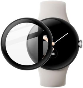 Soezit Screen Protector Guard Film for Google Pixel Watch 2, Full Coverage with Easy Installation Kit (Black)- Not Glass