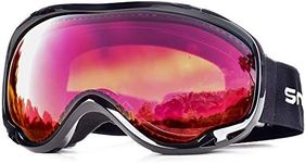 HUBO SPORTS OTG Skiing Snow Goggles with UV Protection, Ski Goggles Of Dual Lens With Anti Fog for Men, Women (BBRose)