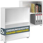 CASARIA® 2x Vela Bookcases | 2 Tier Compartments Cube Bookshelf | Wooden Storage Rack Bookcase | Modern Shelving | Books Stand Shelf | Any Room Office | 77x60x31cm | White