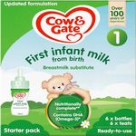 Cow & Gate 1 First Baby Milk Formula, Starter Pack From Birth, 6x70ml