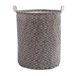 HOKIPO Cotton Folding Laundry Basket For Clothes, Round Collapsible Storage Basket - Large 43 Ltr (New2827), 13.78 Inch, 34 cm, 46 cm,Diamond