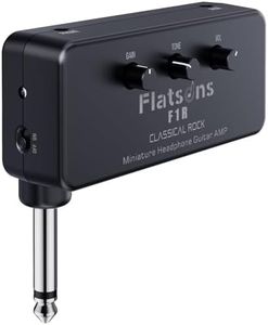 Flatsons F1R Mini Guitar Headphone Amp, Distortion Timbre Electric Guitar Headphone Amplifier with 3.5mm Earbud/AUX Jack, Portable Amp for Silent Practice Indoor Travel Night (Included 2 AAA Battery)