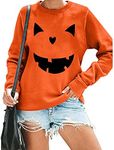 Women's Halloween Pumpkin Face Long