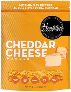 Healthier Comforts Cheddar Cheese Powder (1.5 lb) | Premium Yellow Cheddar | Batch Tested Gluten Free, Kosher, No Artificial Dyes | Cheesy Goodness for Popcorn, Pasta, Fries, Mac and Cheese | Shelf Stable Seasoning (24 oz)