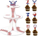 Baseball Birthday Cupcake Stand wit