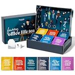 Thoughtfully Gourmet, Office Life Tea Gift Set, Tea Sampler Includes 6 Flavours of Tea with Funny Quotes, Great Office Gifts for Coworkers, Set of 90