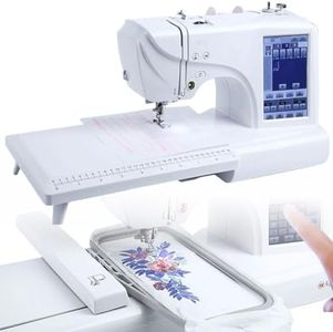 Macchina da cucire automatica Macchina da ricamo elettrica 158 disegni incorporati con area di ricamo da 4" x 9,2" e touch screen LCD, 210 lettere integrate e 30 bordi con motivi