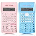 2 Sets Scientific Portable Calculators Functional Engineering Scientific Calculator with Multiple Modes Graphing Function Suitable for student School Business Office Home Program System Pink and Blue