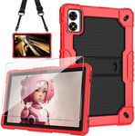 Doemoil Case for Vortex ZTAB10/T10M PRO 10.1 inch Tablet Hybrid Shockproof Case Built in Kickstand with Screen Protector for Vortex ZTAB 10/T10M PRO 10.1 inch Tablet (Red/Black/1 PC)