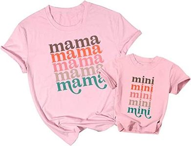 Mama Mini Shirt Set Mommy and Me Matching Shirt Cute Mama Mini Letter Tshirt Mother and Daughter Gifts Tee Tops
