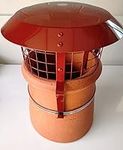 SaveGuard Cowl rain Cap and Bird Guard for Chimney pots 125mm-250mm Internal Diameter, Terracotta. for Wood Log Burners and multifuel stoves