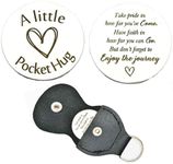 Pocket Hug Token Keychain Inspirational Gifts for Women Men Take Pride in How Far You Have Come pocket hugs for Daughter Brother Encouragement Gifts with PU Leather Key Chain