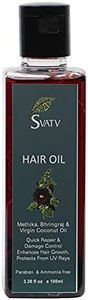 SVATV Hair Oil with Methika, Bhringraj & Virgin Coconut oil Ext. Natural Hair Growth, Dry Scalp, Thinning Hair - Best Hair Massage Oil For Men & Women hair growth