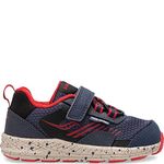 Saucony Kids Boys Wind Shield A/C Jr Running Shoe,Navy/Red, 5.5 M US