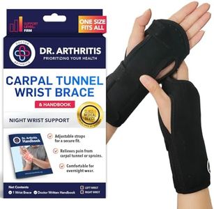 Dr. Arthritis Day & Night Support Carpal Tunnel Wrist Brace, Adjustable Hand Splint with Cushion Padding for Wrist Pain Relief, Right & Left Carpal Tunnel Wrist Brace, Fits Both Hands (1 Pack)