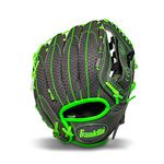 Franklin Sports unisex adult Right Hand Throw Kids & Youth Baseball Softball Tball Glove for Boys Girls Shok, Graphite/Lime, 10.5-Inch US