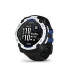 Garmin Instinct® 3 – 50 mm, Solar, Rugged Outdoor GPS Smartwatch, Built-in Flashlight, Supernova Collection Limited Edition Color, Whitestone with Black/Bolt Blue Silicone Band