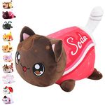 Plushie cat， plush food styling meow, donut/werewolf/reindeer/cat plush, meow toy doll, cartoon animation stuffed plush toy, suitable for Children and fans (Color : Cola cat)