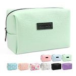 Small Cosmetic Bag MAANGE Travel Makeup Bag Makeup Pouch PU Leather Portable Versatile Zipper Make up Bag for Women (Green)