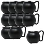 4E's Novelty Set of 12 Black Cauldron Mugs 12 oz, Halloween Cauldron Cups for Drinks - Durable BPA-Free Plastic Halloween Mugs, Witch Mug Party Favors, Spooky Halloween Mugs, Decor Table Party Favors