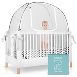 Pro Baby Safety Pop Up Crib Tent, Fine Mesh Crib Netting Cover to Keep Baby from Climbing Out, Falls and Mosquito Bites, Safety Net, Canopy Netting Cover - Sturdy & Stylish Infant Crib Topper