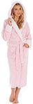 KATE MORGAN Ladies Soft & Cosy Hooded Dressing Gown | Ladies Dressing Gown Soft Plush Bath Robe for Women Housecoat Loungewear Bathrobe Gifts for Her