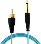 AWADUO Tattoo Clip Cord Gold-plated Cable, Professional Rubber Tattoo Clip Line Cable 6.35mm to RCA OD 2.2 Cords for Tattoo Pen/Rotary Tattoo Machine(Blue/1.8M)