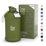 The Gym Keg Official Sports 2L Water Bottle (2.2 L) Insulated Sleeve - Carry Handle - Fitness, Exercise, Large Gym 2 litre Water Bottle - 40% Thicker Plastic