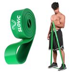 Slovic Green Resistance Bands for Workout for Men and Women (1 YEAR WARRANTY) Resistance Band Set & Exercise Band for Home Gym Fitness Pull Up Band & Toning Band| Natural & Unbreakable Rubber| 40-60Kg