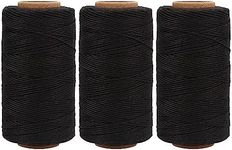 Lusecarl Polyester Thread 110 Yards Each Spool for Hair Extensions 3 Rolls Hair Weave Sewing Threads for Hand Sewing, Hair Extensions, Making Wigs DIY (3 Thread, Black)