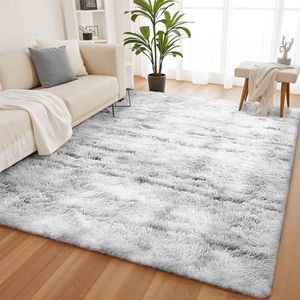 YOBATH Fluffy Rugs for Living Room, Shag Area Rugs for Bedroom 4x6 Feet, Indoor Modern Bedside Rug for Kids Girls Boys Room, Shag Carpet for Dorm Nursery Room, Light Grey
