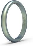 Enso Rings Halo Elements Silicone Ring – Stackable Wedding Engagement Band – Thin Minimalist Band – 2.54mm Wide, 1.5mm Thick (Volcanic Ash, 11)