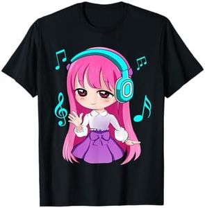 Anime and Music Girl for Teen chibi graphic Anime girl T-Shirt