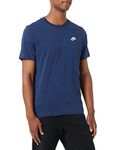 NIKE Men's Sportswear Club T shirt, Midnight Navy/White, M UK