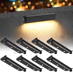 Kwinmyso 8-Packs 3W 7 Inch LED Hardscape Paver Lighting,12V AC/DC Low Voltage Retaining Wall Lights,LED Landscape Lighting,2700K Soft White Outdoor Step Light,50,000 Hours Lifespan-Black