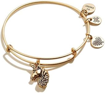 Alex and Ani Animal Guide Expandable Bangle for Women, Unicorn Charm, Rafaelian Finish, 2 to 3.5 in, One Size, Metal,