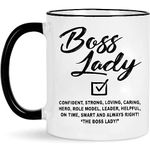 Funny Boss Lady Coffee Mug for Women Boss Lady Gifts Women Boss Day Gift Coffee Mug for Boss Female Manager CEO Leader from Employee Ceramic Coffee Cup Gift Idea for Bosses Coworkers Boss Lady Mug