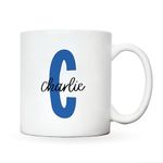 Personalised mug with name and initial, personalised gifts for women coffee mug coffee cup, customised gifts, mugs for women, coffee mugs, personalised gifts for girls (Blue)