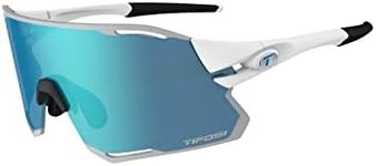 Tifosi Rail Race Cycling Sunglasses Men & Women Interchange Lens Options- Ideal For Cycling, Road, Gravel, MTB & Baseball (Matte White (Clarion Blue/Clear))