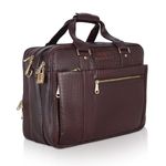 DORPER MONEYHILL Genuine Leather Office Bag Durable Professional Briefcase Best Laptop Messenger Bag For Men Macbook Formal Office Bag Unisex With Trolley Strap Lb7-M,Brown