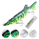 Goture 1 Pc Slow Sinking Bass Fishing Lure, Fishing Lures for Freshwater and Saltwater, Lifelike Swimbait for Bass Trout Crappie, Slow Sinking Bass Fishing Lure, 5 Inches Style B