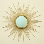 MAIKAILUN Sunburst Mirror, 24" Boho Mirror, Gold Sun Decorative Mirrors for Wall Decor, Small Mid Century Modern Small Living Room