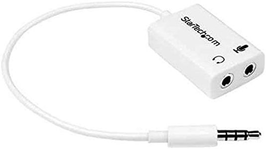 StarTech.com MUYHSMFFADW Adaptateur Casque Blanc pour Casques avec Prises Casque/Microphone séparées – 3,5 mm 4 Positions vers 2 x 3 Positions 3,5 mm M/F