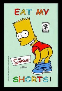 Empire Merchandising 538239 Miroir imprimé avec Cadre en Plastique façon Bois Bart Simpson Eat My Shorts 20 x 30 cm