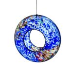 Sienna Glass Hanging Bird Feeder - Blue