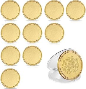 Blank Brass Challenge Coin Laser Engraving Coins Blanks 40 mm with Acrylic Protection Box for DIY Crafts Birthday Travel Commemorative Collection (10pcs Brass)